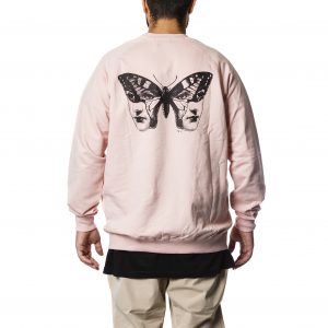 سوییت شرت صورتی طرح پروانه